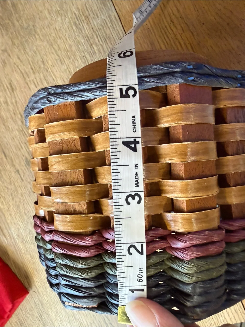 Vintage Fox Creek Basket Co. Divided Basket Organizer Lazy Susan Americana USA